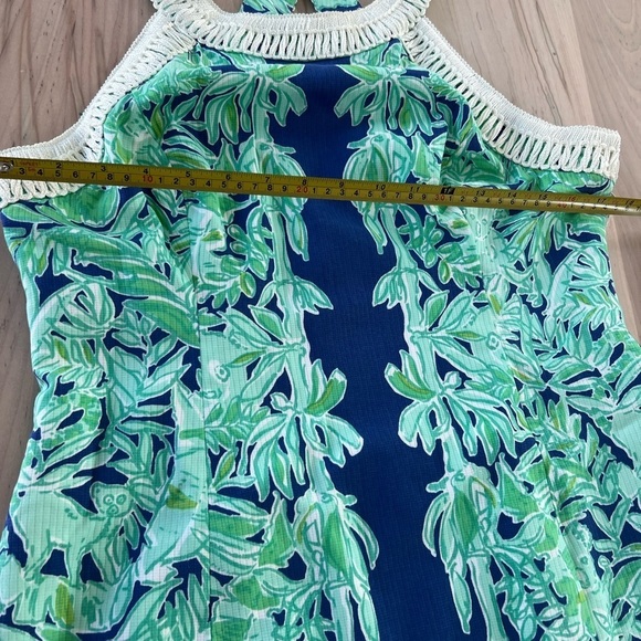 Lilly Pulitzer Blue & Green Bamboo Shift Dress. Size 10 - Picture 13 of 15